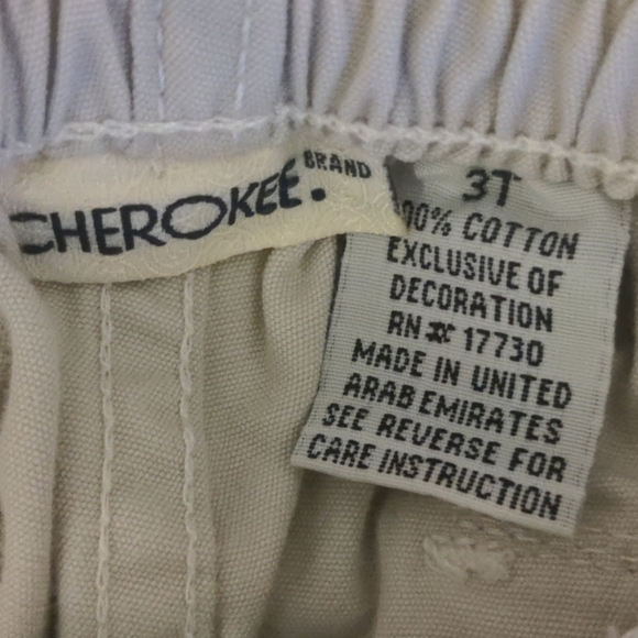 Cherokee Khaki Embroidered Flower Cargo Pants - Picture 6 of 7